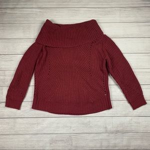 Cinnamon Off-the-Shoulder Knit Sweater